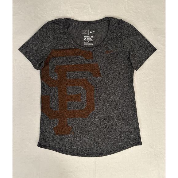 Nike Women's San Francisco Giants Shirt Size Medium Dark Heather Gray Round Neck - Picture 1 of 4